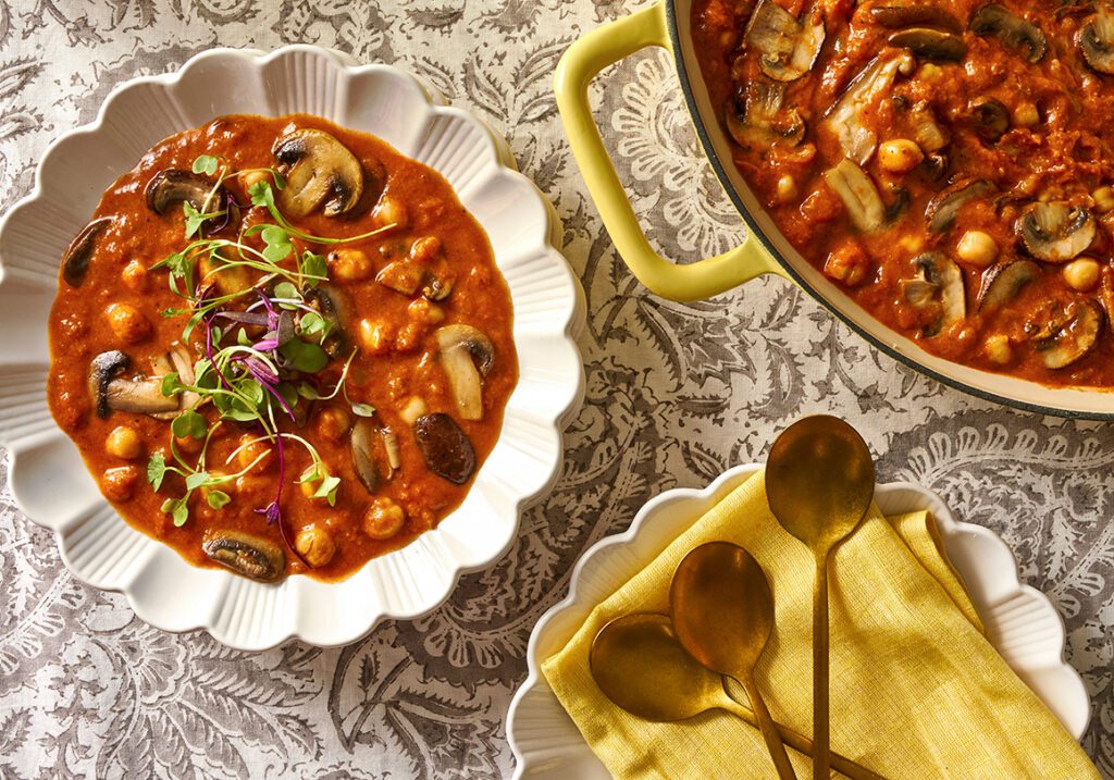 Korma With Mushrooms And Chickpeas Maya Kaimal